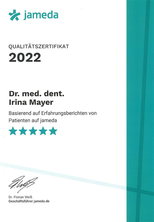 Beste Bewertungen für die Praxis von Irina Mayer