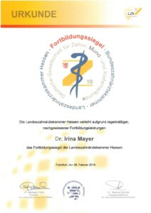 SDrucker Ba23030614170 Fortbildungsurkunde Zahnärtzekammer
