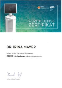 SDrucker Ba23030614200 Fortbildungszertifikat Cerec